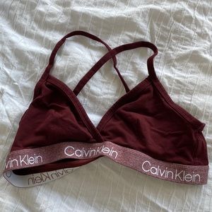 Calvin Klein burgundy bralette sz L